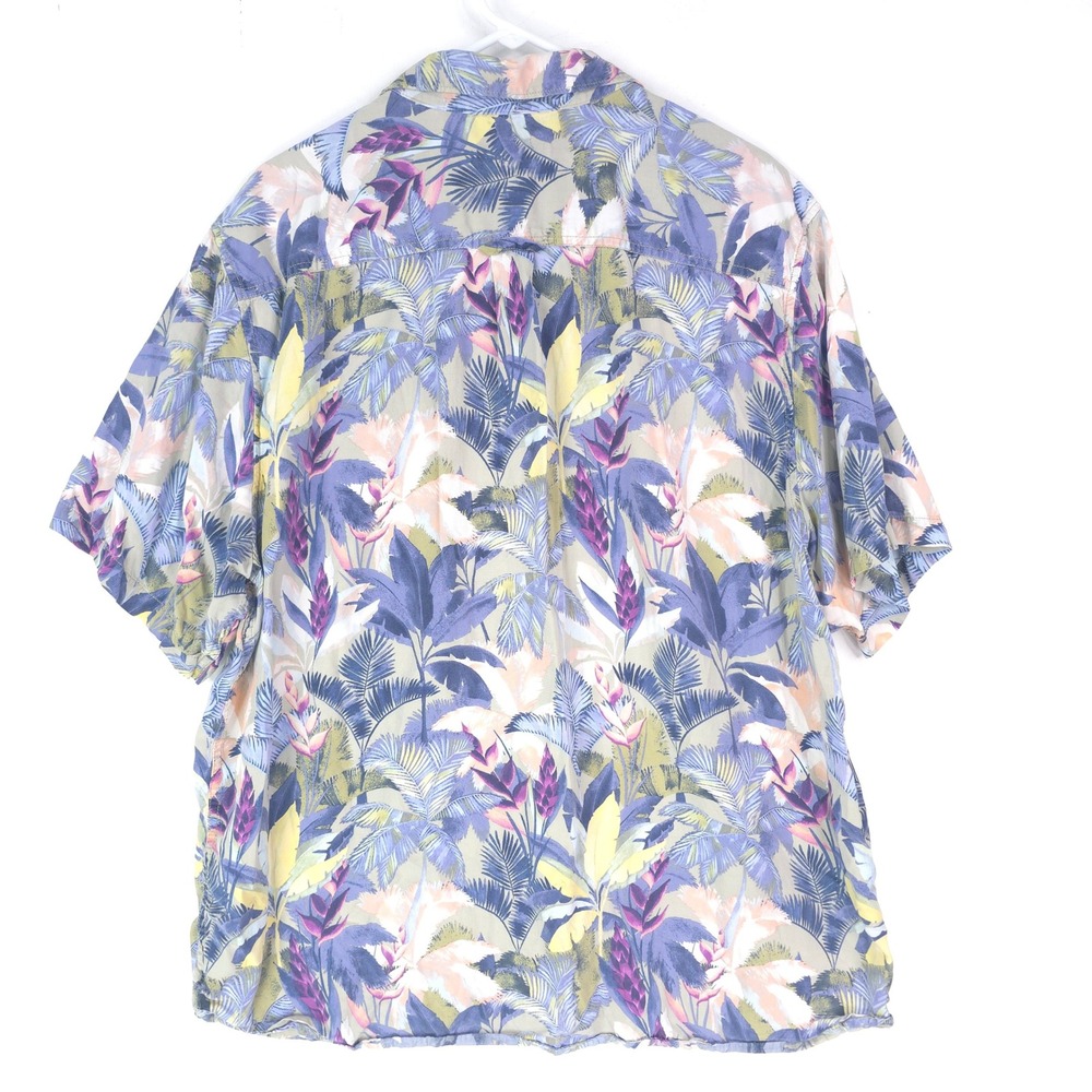 Tommy Bahama Mens XXL Tropical Floral Palm Print Tencel Cotton Shirt Blue Purple - Picture 6 of 9